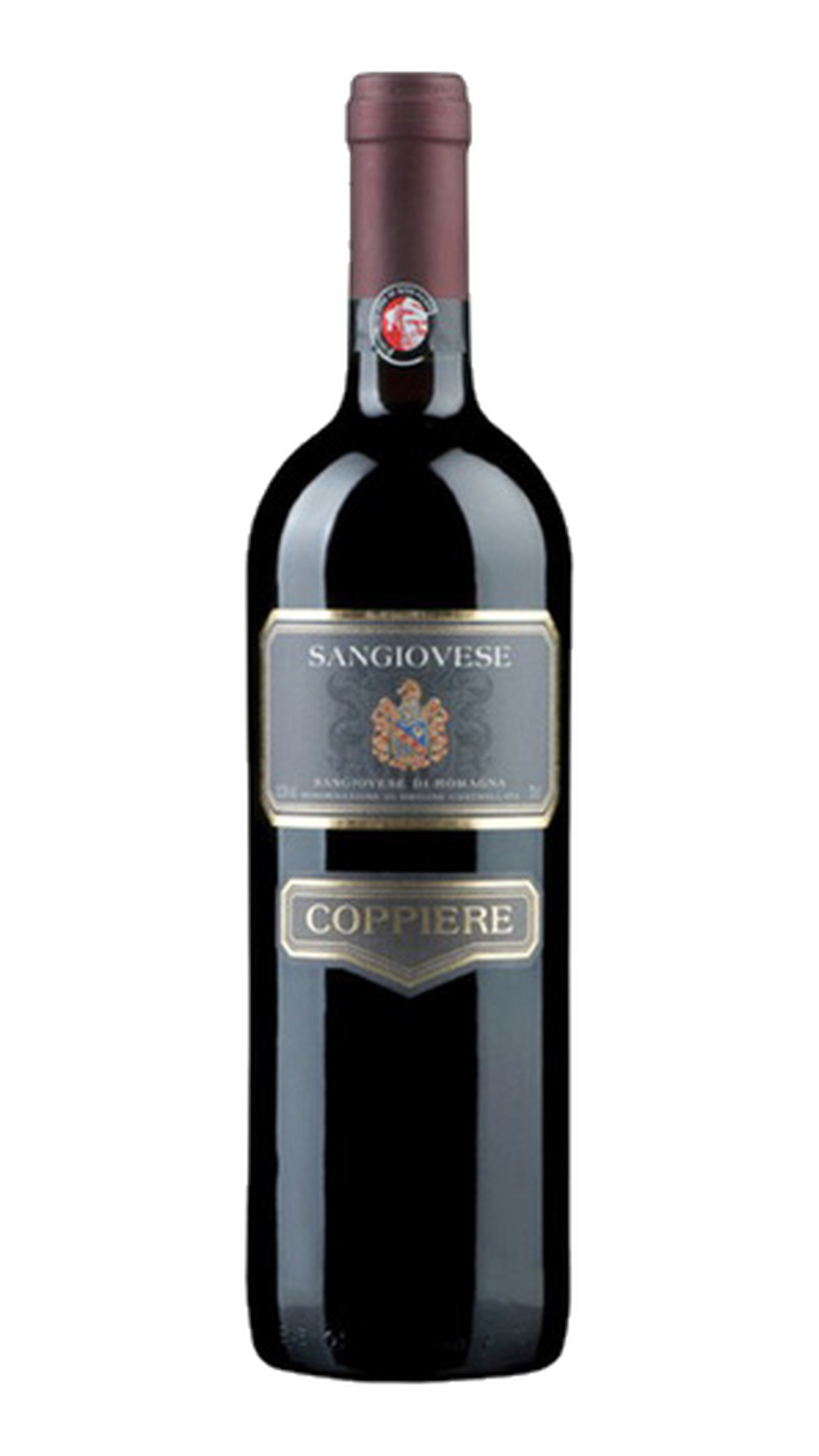 Coppiere Sangiovese – originaalpudel läbipaistval taustal